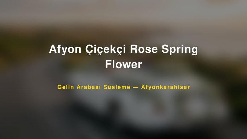 Afyon Çiçekçi Rose Spring Flower — Afyonkarahisar Kır Düğünü Mekanı Rehberi