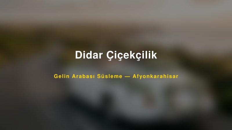 Didar Çiçekçilik ile Trend Gelin Arabası Yazıları ve Konseptleri — 1