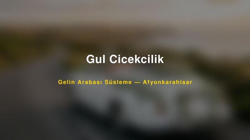 Gul Cicekcilik Gelin Arabası Süsleme Fiyatları